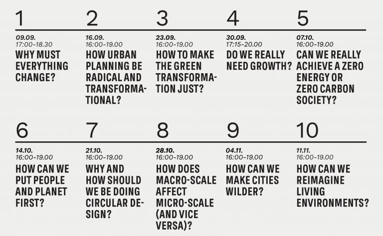 Public lecture series timetable and topics, information is also included in blog text.