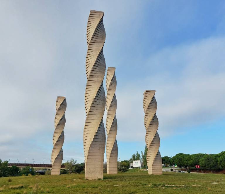 he four pillars at the entrance of the Universitat Autònoma de Barcelona