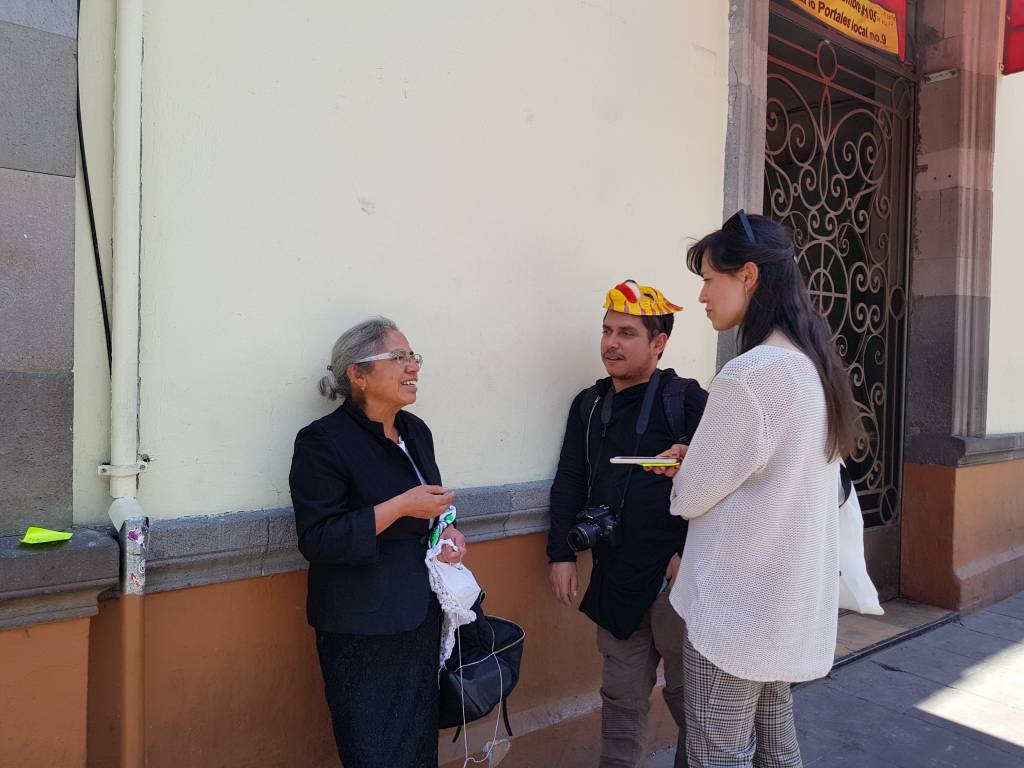 Video performance made by two Mexican students and I in the city centre of Toluca, Mexico