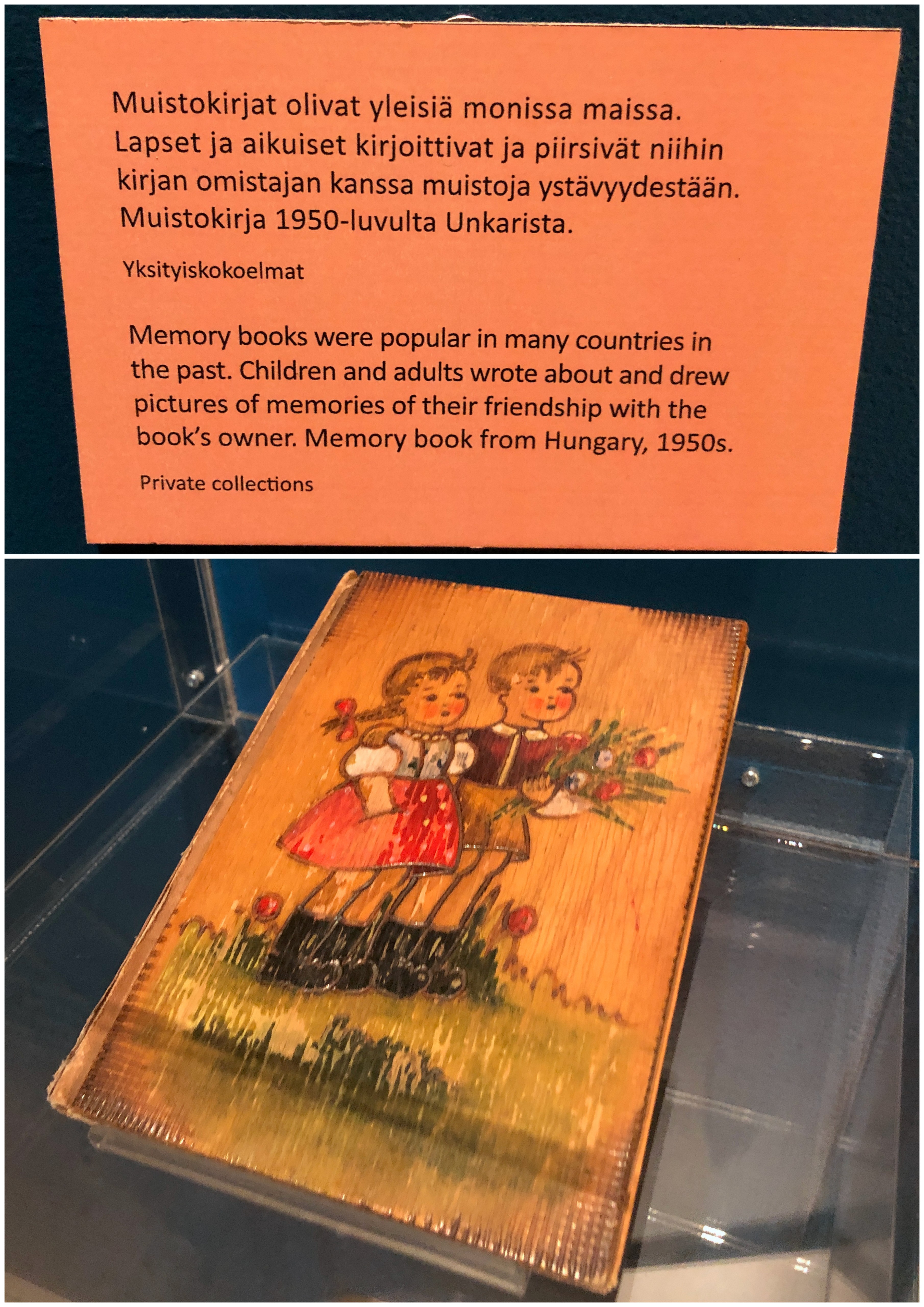 A memory book, in which people wrote their memories of the owner of the book.