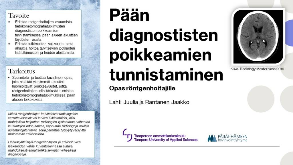 Pään vaihtoehtoisten poikkeamien tunnistaminen posteri