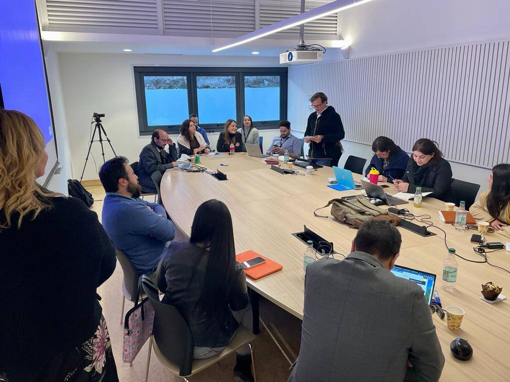 People sitting around the table.