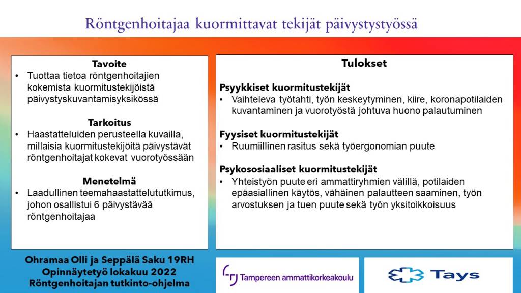 Tulokset jakaantuvat fyysisiin, psyykkisiin ja psykososiaalisiin tekijöihin