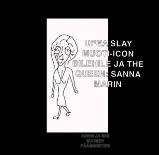 piirretty meemikuva Sanna Marin