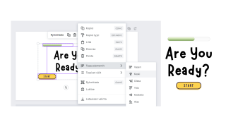 Esimerkki elementtien tasaamisesta Canvassa.