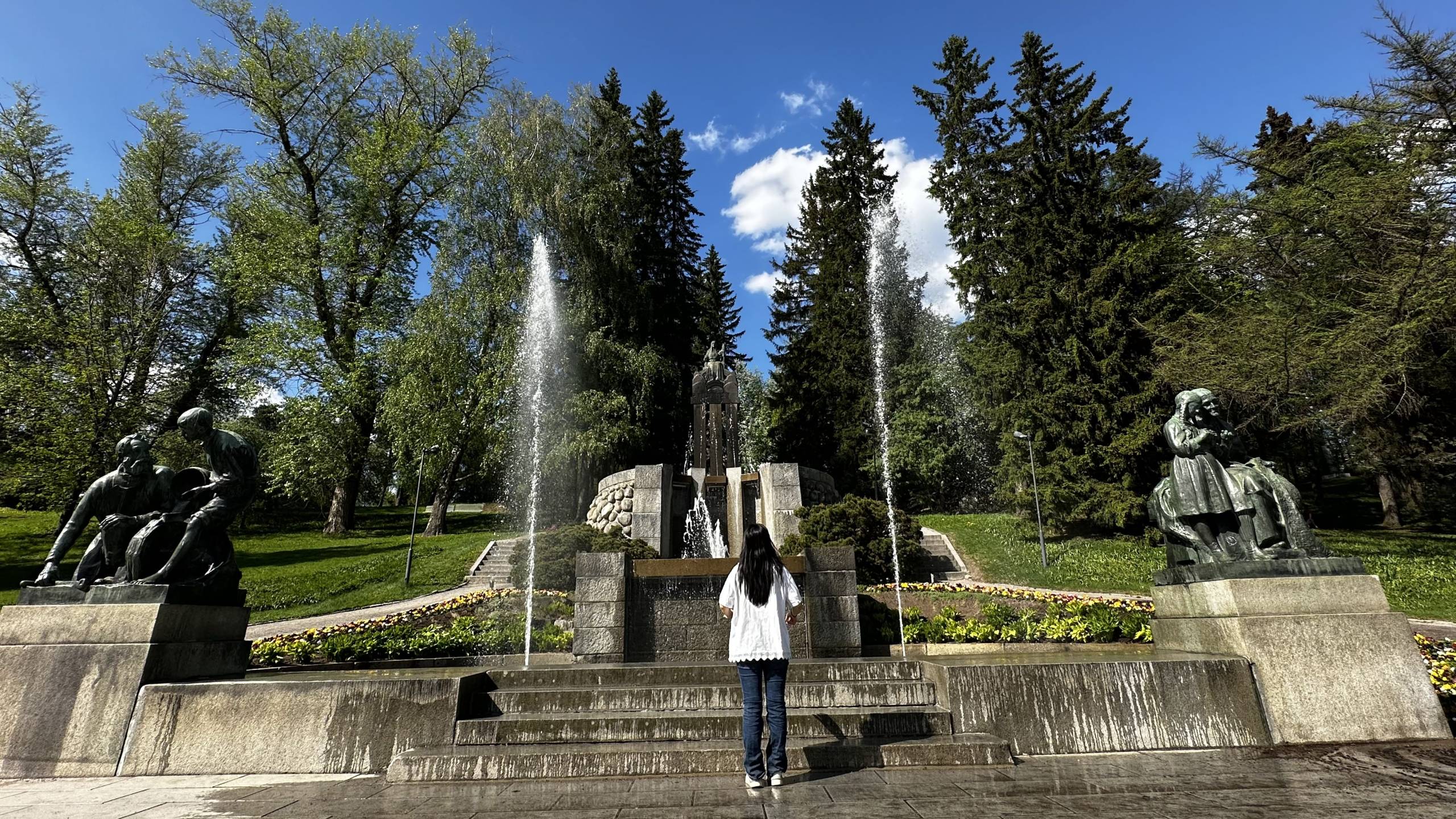 the peaceful fountain and sculptures in Näsi Park add charm to an afternoon stroll.