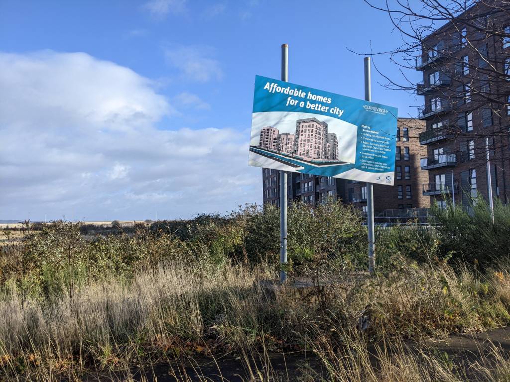 A picture of a construction advertisement