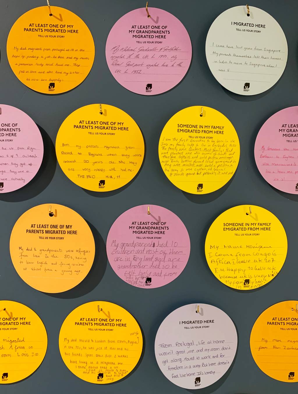 Visitors’ stories of theirs or their relative’s migration journeys and experiences.