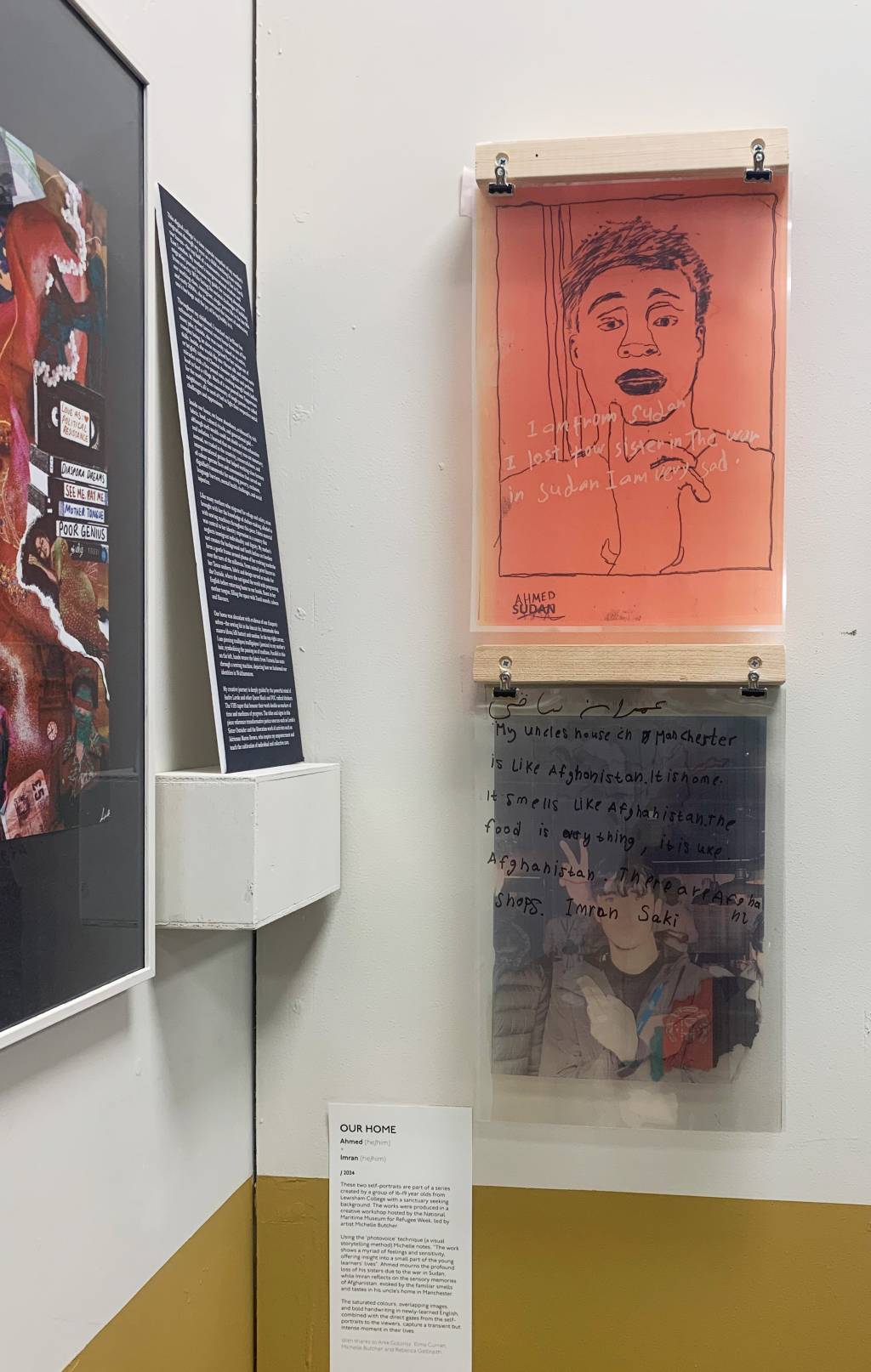 Self-portraits of two young refugee men.