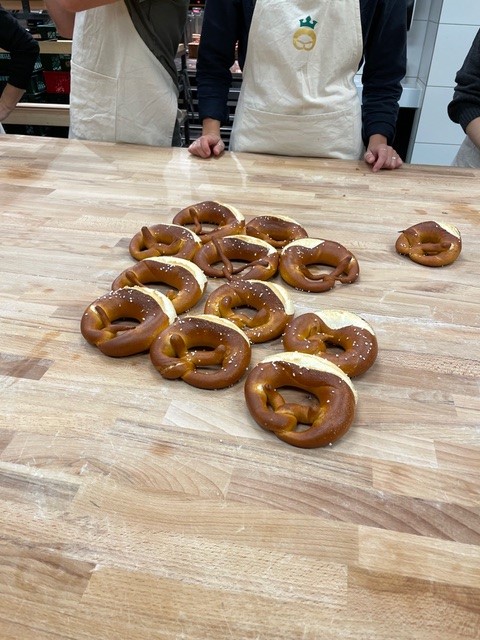 Pretzels on the table.