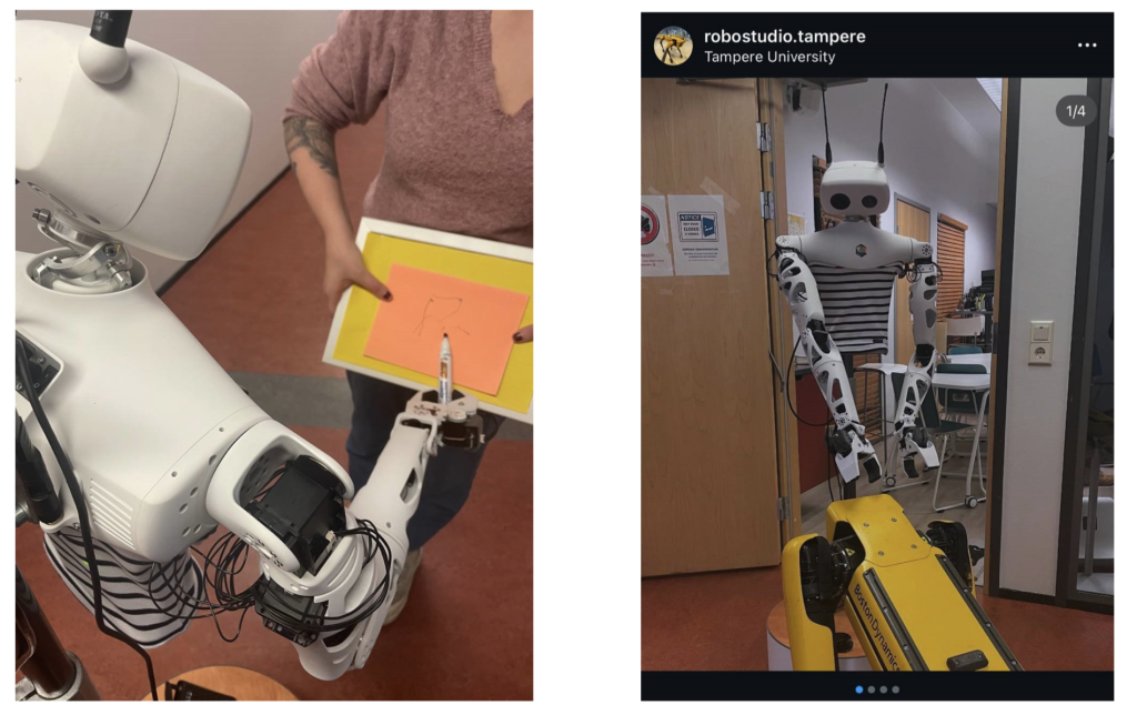 Two pictures of Reachy robot