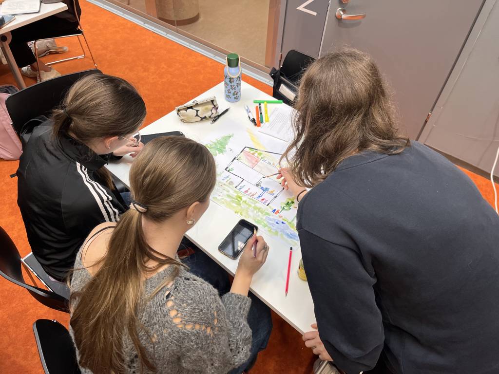 Workshop participants in action.