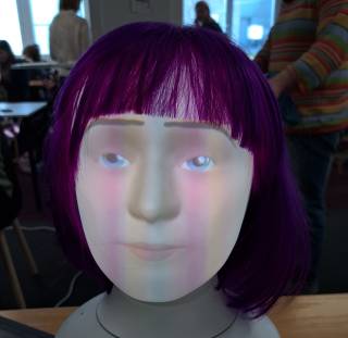 Furhat robot facilitating poetry making.