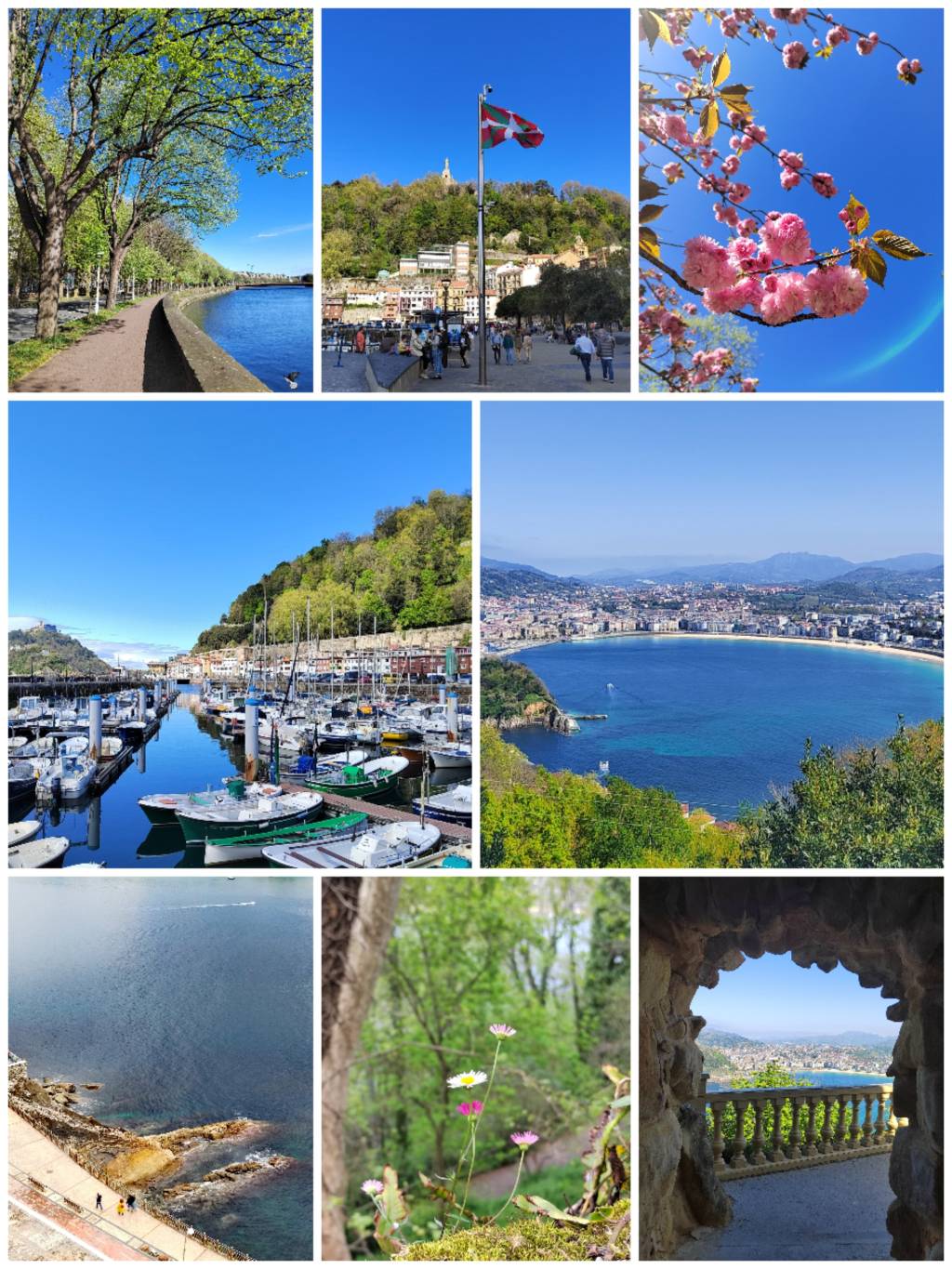 Kuvakollaasi kahdeksastsa maisemakuvasta.