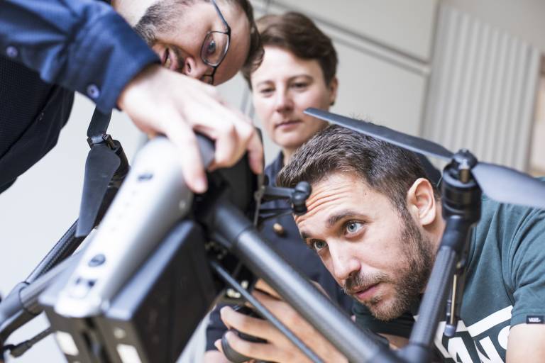 Setting up Inspire 2 drone for flight.