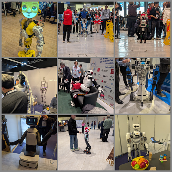 Meeting robots at robot exhibition. Bottom right is Reachy and you can meet him in Robostudio!