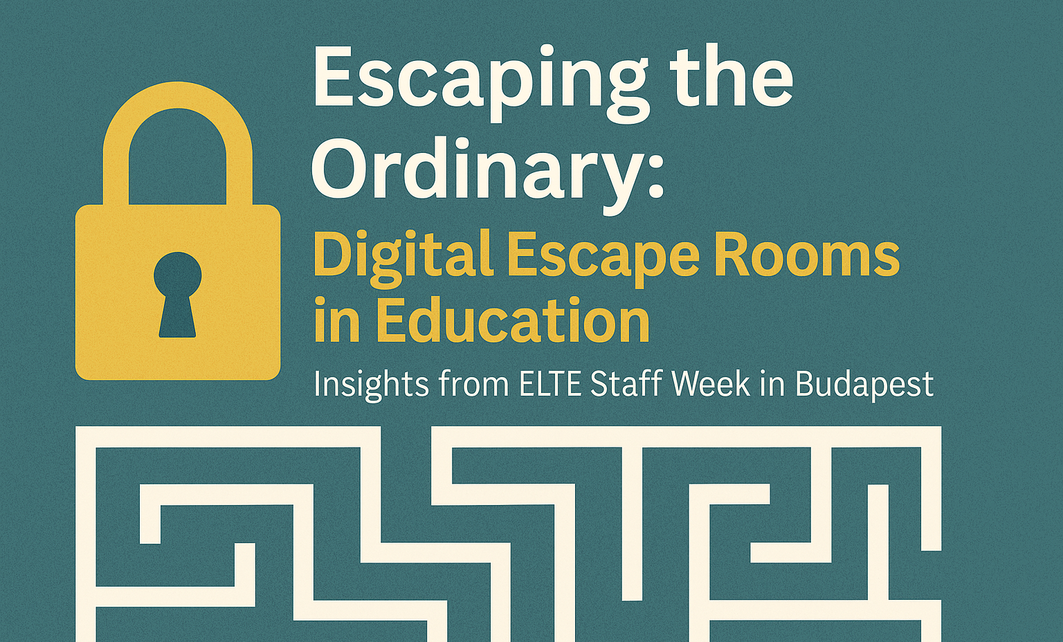 Escaping the ordinary. Digital escape rooms in education.