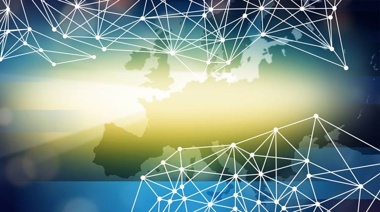 Euroopan kartta ja visualisointi datapisteistä.