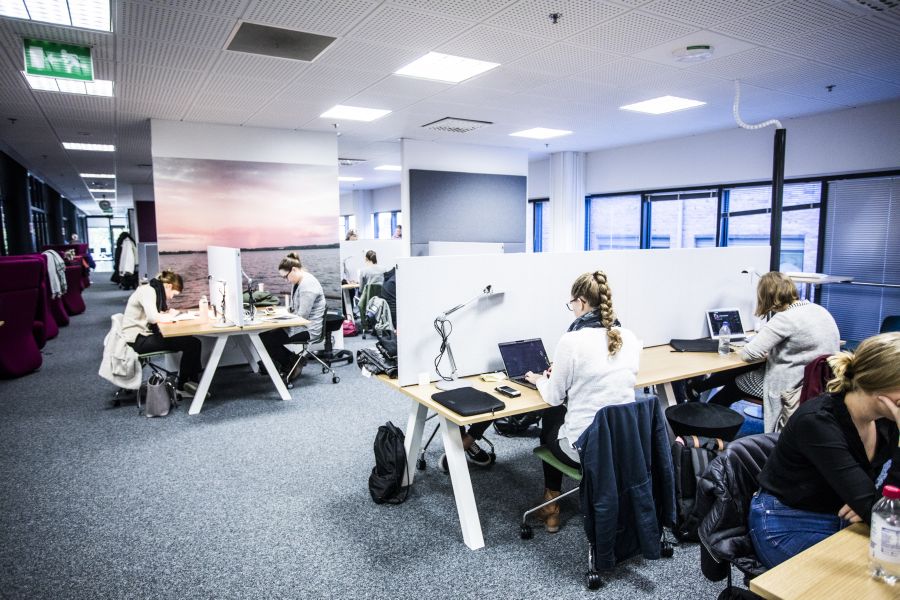 Opiskelijoita kirjastossa