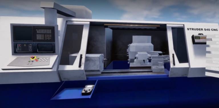 Kehitteillä oleva VR-hiontasimulaattori.