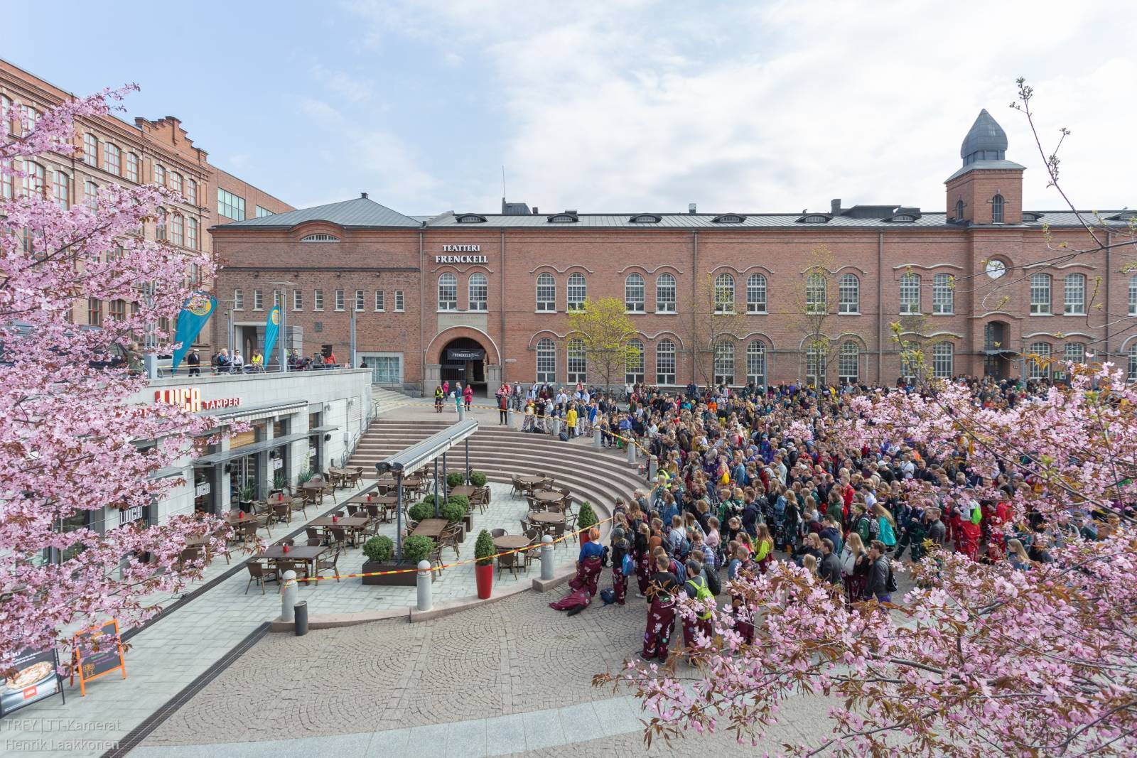 Students gathered in Keskustori square for Wappu Oath.