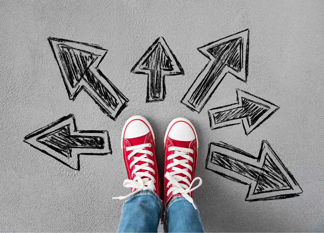 Nuolet osoittavat eri suuntiin