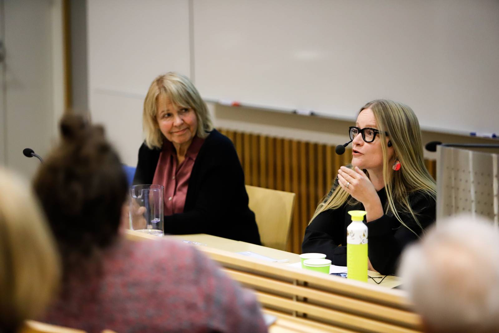 Journalistiikan työelämäprofessorit Johanna Vehkoo ja Ritva Leino