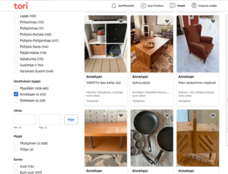 Example of things being given away for free at Tori.