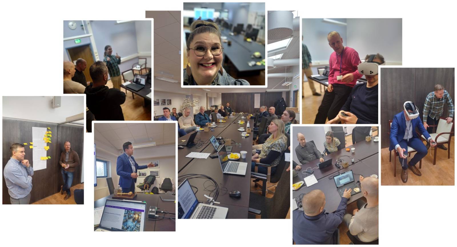 Kokoelma kuvista yhteiskehittämisen työpajasta.