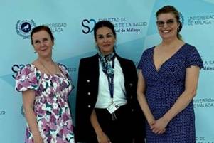 Image shows Stiina Storvik-Sydänmaa, International Coordinator Celía Martí García and Gitte Taulo