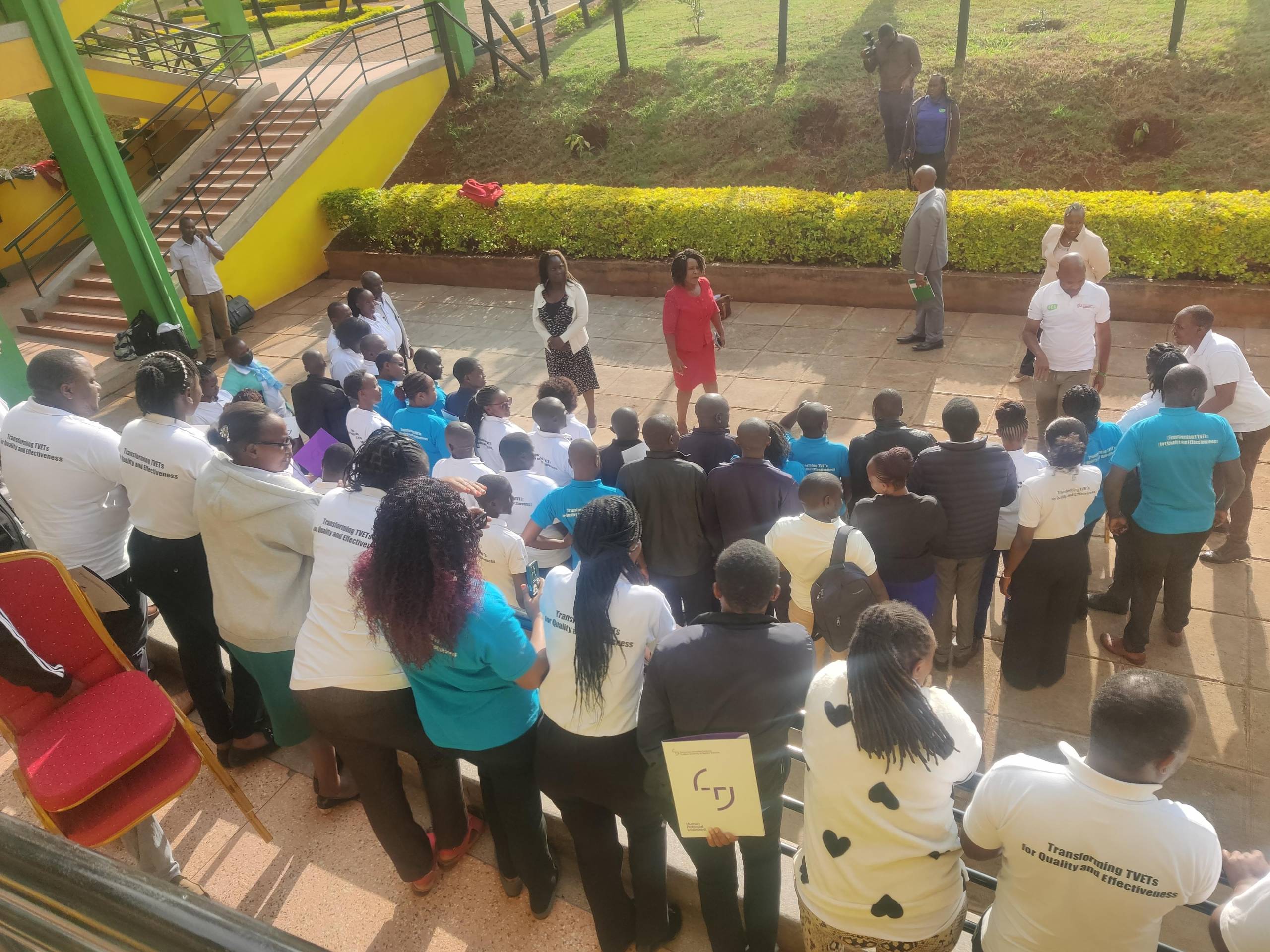 Preparing for group photo.